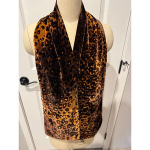 Women's Unbranded Leopard Print Velvet Scarf One Size Brown Black